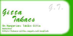 gitta takacs business card